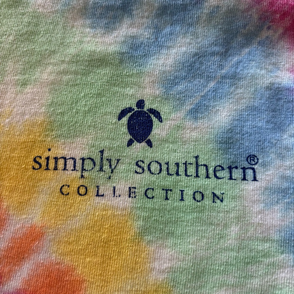Simply Southern S long sleeve turtle tie dye top - Picture 6 of 13